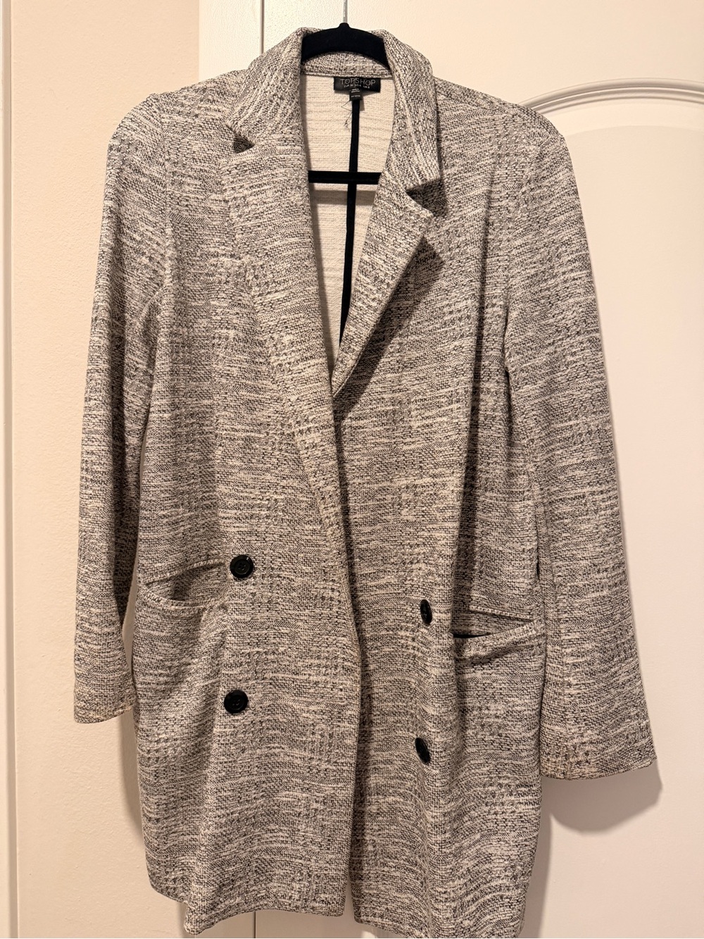 Topshop Women’s Heather Gray Open Blazer
